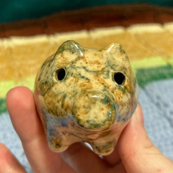 Vintage Piggy Bank Pig Knick Knack Small Pottery Handmade Crafty - Picture 3 of 16